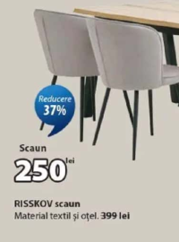 RISSKOV scaun Material textil și oțel.