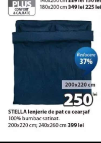 STELLA lenjerie de pat cu cearșaf 200x220 cm