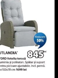 JUTLANDIA STORD fotoliu terasă 66x102x78 cm
