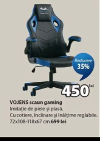 VOJENS scaun gaming 72x108-118x67 cm
