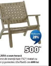 SKARA scaun terasă 65x76x65 cm