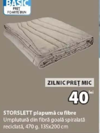 STORSLETT plapumă cu fibre 470 g 135x200 cm