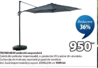 TRONDHEIM umbrelă suspendată Ø300x246 cm