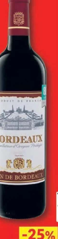 BORDEAUX Vin roșu sec 0,75 L