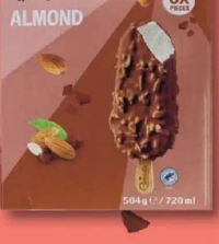 GELATELLI Înghețată cu vanilie Bourbon glazurată cu ciocolată și migdale 6x120ml