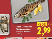 FRESH FISH TODAY Păstrăv curcubeu, proaspăt, eviscerat per 100 g