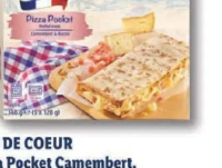 DUC DE COEUR Pizza Pocket Camembert, bacon / cârnați și Edam 3 x 120 g