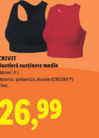 CRIVIT Bustieră susținere medie 1 buc.