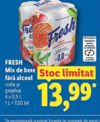 Fresh Mix de bere fără alcool rodie și grepfrut 4 x 0,5 L
