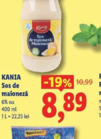 KANIA Sos de maioneză 6% ou 400ml