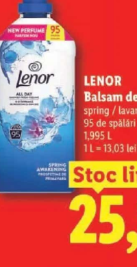 Lenor Balsam de rufe spring / lavandă 1.995 L 95 de spălări