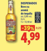 DESPERADOS Bere cu aromă de tequila 5.9% vol. 0.4L