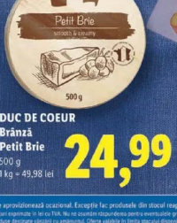 DUC DE COEUR Brânză Petit Brie 500 g