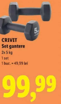 CRIVIT Set gantere 2 x 5 kg