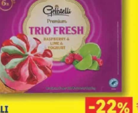 GELATELLI Înghețată cornet Trio choc / Trio fresh 6 x 120 ml