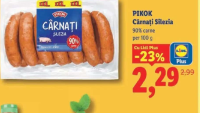 PIKOK Cârnați Silezia 90% carne per 100g