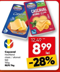 Hochland Cașcaval clasic / afumat felii 150g