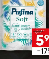 Pufina Soft Prosop de bucătărie 2 role 2 straturi
