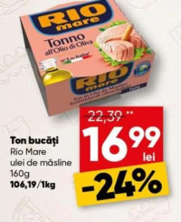 Rio Mare Ton bucăți în ulei de măsline 160g