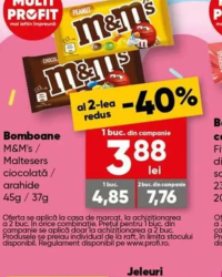 M&M's / Maltesers Bomboane ciocolată / arahide 45g / 37g
