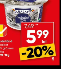 Albalact Smântână 20% grăsime 200g