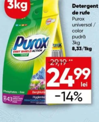 Purox Detergent de rufe universal / color pudră 3kg