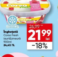 Corso Fresh Înghețată iaurt & zmeură 900ml