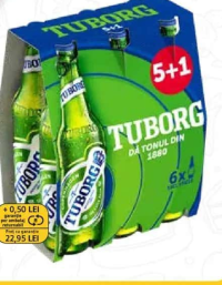 Bere blondă TUBORG világos sör (5+1)x0.33 L