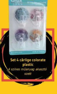 Qlux Set 4 cârlige colorate plastic