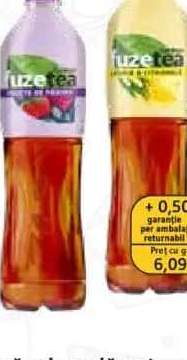 Băutură necarbogazoasă cu extract de ceai și aromă de fructe FUZETEA 1.5 L
