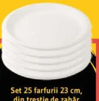 Carusel Set 25 farfurii 23 cm, din trestie de zahăr