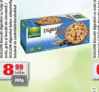 GULLON biscuiți digestivi cu fulgi de ovăz grâu și ciocolată 265g