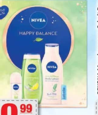 NIVEA Women Happy Balance pachet cadou (gel de duş + deo roll-on + balsam buze + loţiune de corp) 25