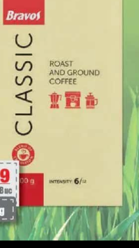 BRAVOS Classic cafea prăjită și măcinată 1kg