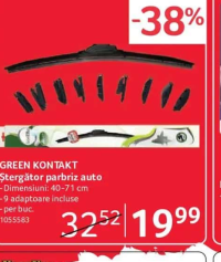 Green Kontakt Ștergător parbriz auto 40-71 cm