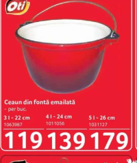 Oti Ceaun din fontă emailată - 4 l - 24 cm
