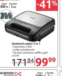 Zokura Sandwich maker 3 în 1