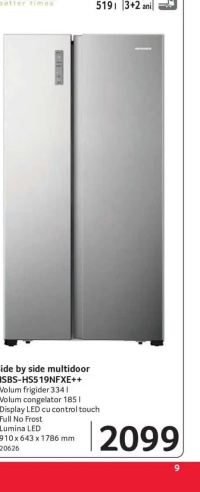 Heinner Side by side multidoor HSBS-HS519NFXE++