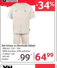 no way monday Set tricou cu bermude băieți Mărimi: 134 - 164