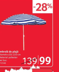 Umbrelă de plajă 220 cm poliester