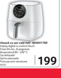HEINNER Friteuză cu aer cald HAF-B6WH1700 5.7l 1700W