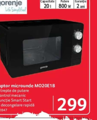 gorenje Cuptor microunde MO20E1B 20l 800W