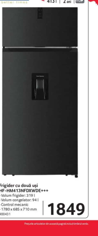 Heinner Frigider cu două uși HF-HM413NFDXWDE+++ 413l