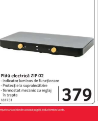 ZASS Plită electrică ZIP 02 2000W