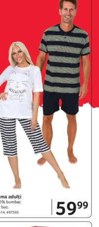 Pijama adulți 100% bumbac