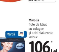 Mivolis fiole de băut cu colagen și acid hialuronic 20 buc.