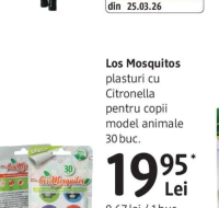 Los Mosquitos plasturi cu Citronella pentru copii model animale 30 buc.