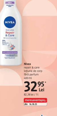 Nivea repair & care loțiune de corp fără parfum 400 ml