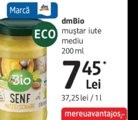 dmBio muștar iute mediu 200 ml