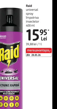 Raid universal spray împotriva insectelor 400 ml
